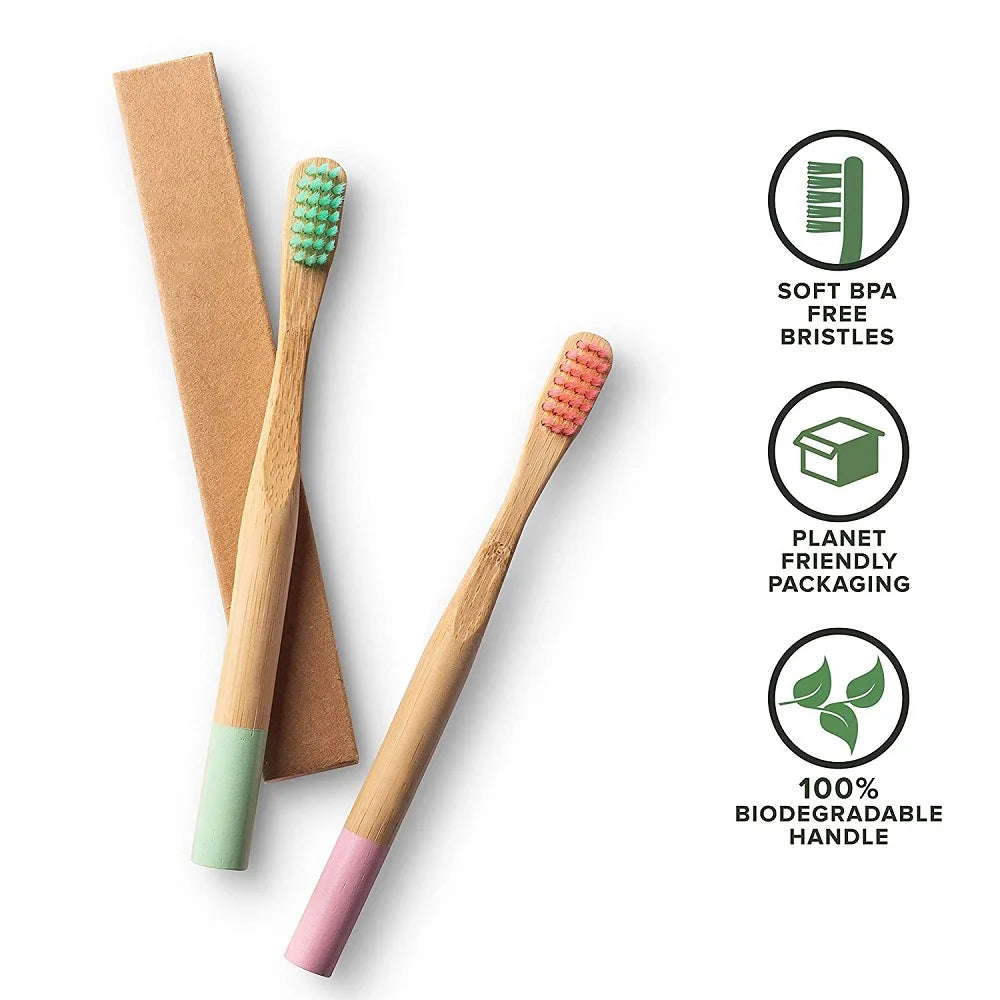 Bamboo Toothbrushes 5 Pack BPA Free