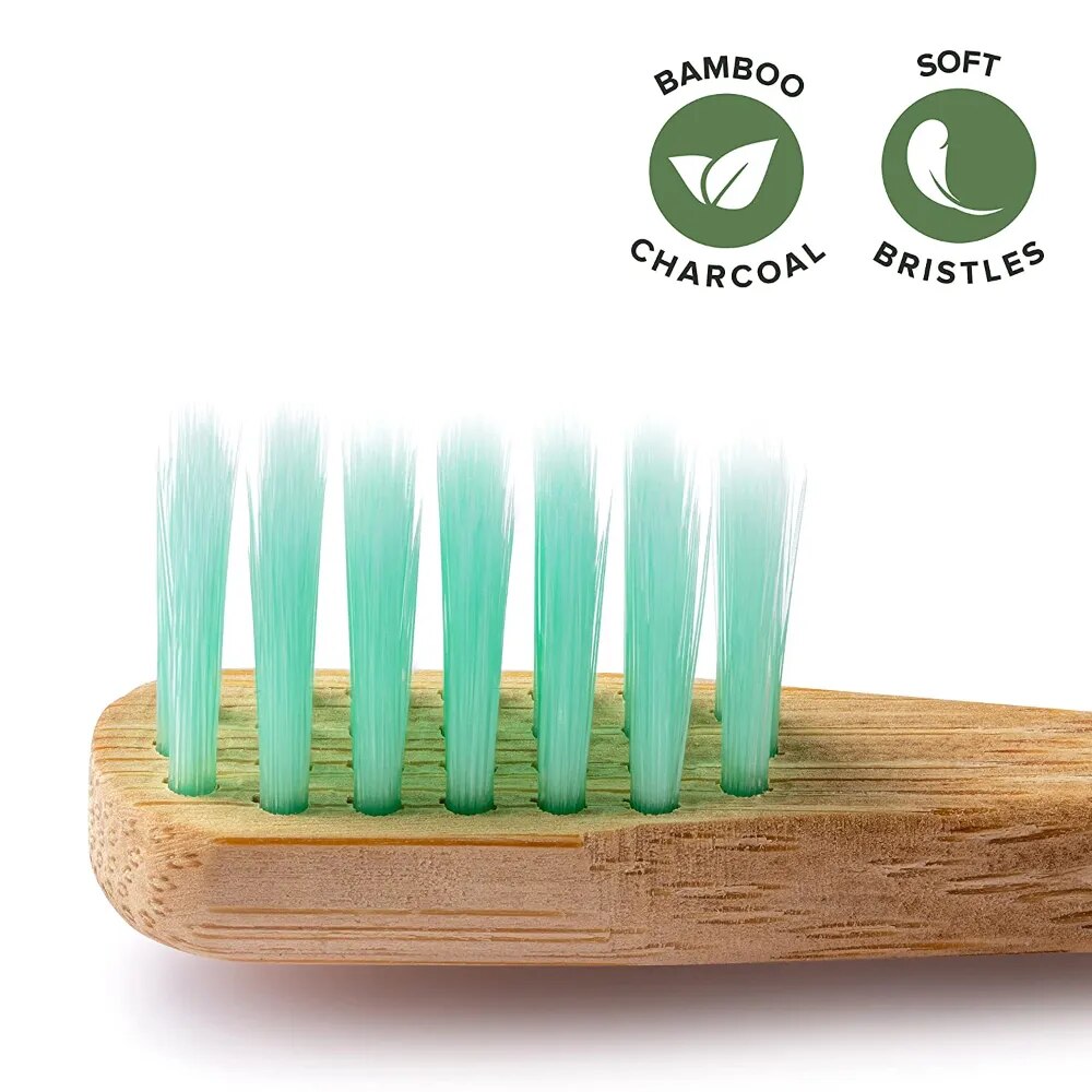 Kids Bamboo Toothbrushes 5 Pack BPA Free Soft Bristles Toothbrush Eco Friendly Natural Bamboo Toothbrush Set Compostable Wooden