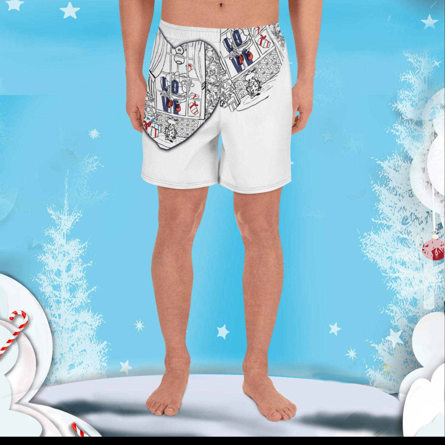 Men's Recycled Athletic Shorts Christmas style